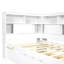 Lit de jour simple en bois avec tablettes de rangement, USB et lit gigogne, blanc