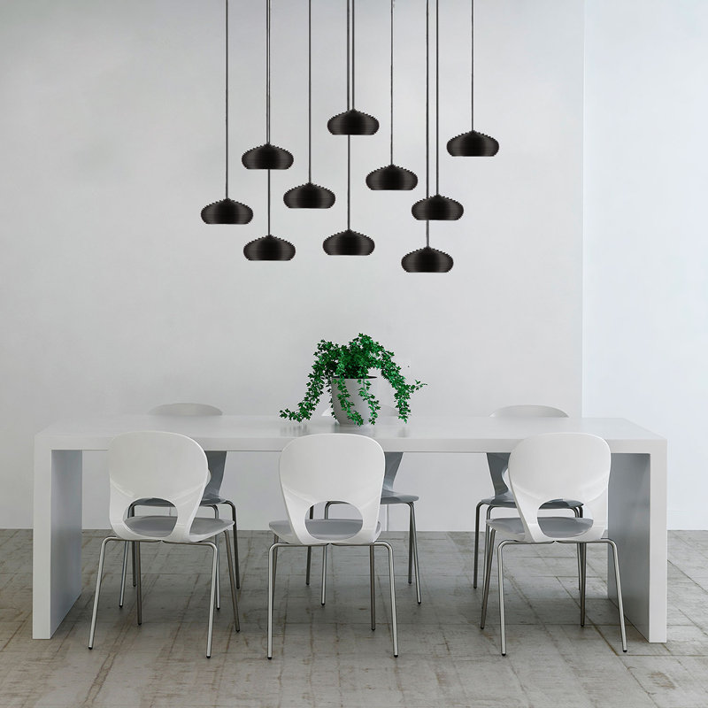 Luminaire suspendu dôme en grappe 10 lumières Chana, Noir, noir, noir, noir