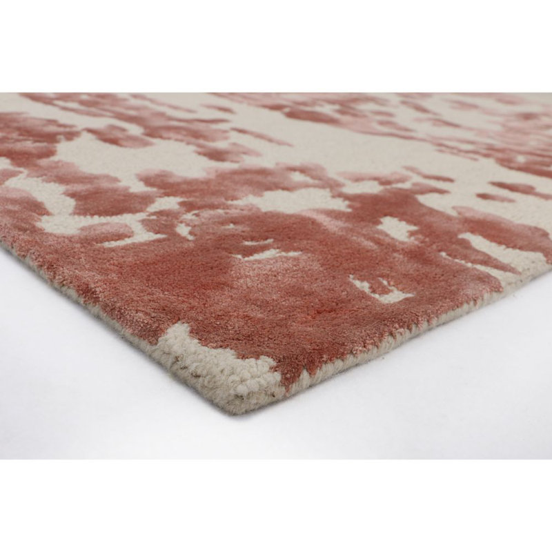 Tapis décoratif en terre cuite Touffeté à la main à motif abstrait Ilford, Rectangle 3 pi x 5 pi