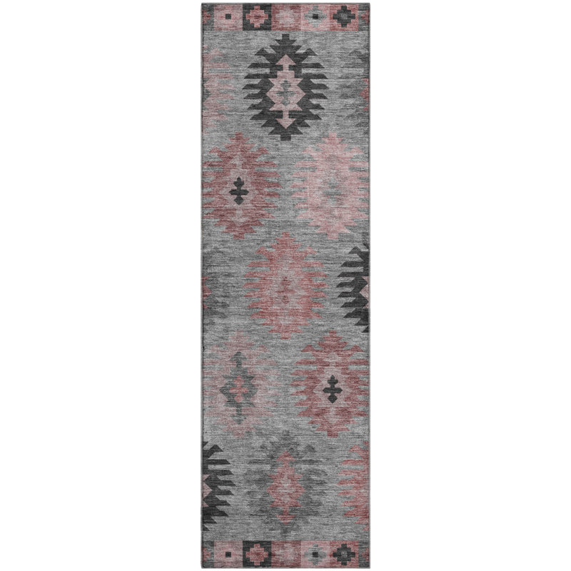 Premium Machine Washable Prisco Gray Rug, Runner 2'3" x 7'6"