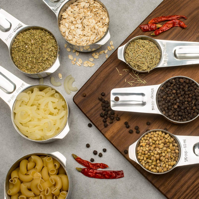 7-piece Stainless Steel Measuring Cup Set