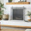 Metal Suspended Grid Single Panel Geometric Fireplace Screen with Bolted Detailing-2037086202