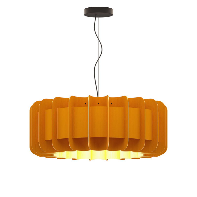 Luminaire suspendu 1 lumière Clarissa, Ocre, H 11 po x l 29,1 po x P 29,1 po