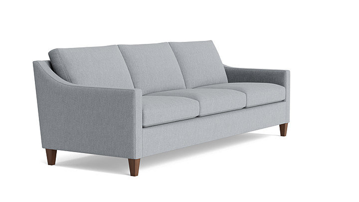 Vera Sofa (95"), Walnut Finish (Angled), Performance Weave - Zinc
