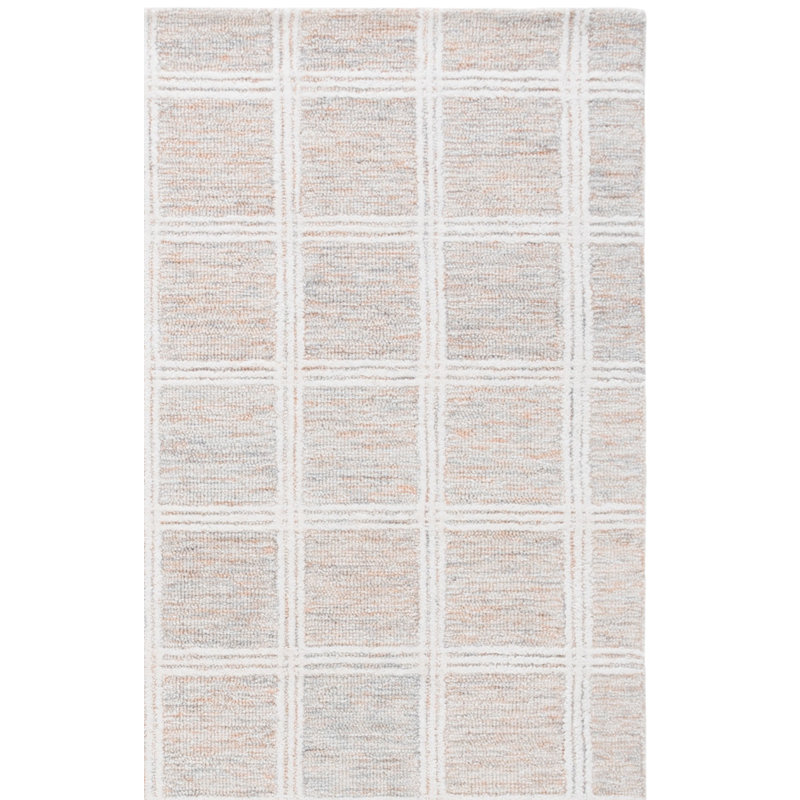 Tapis en laine et coton écossais touffeté à la main Scottsbluff Pine, Carré 6 po
