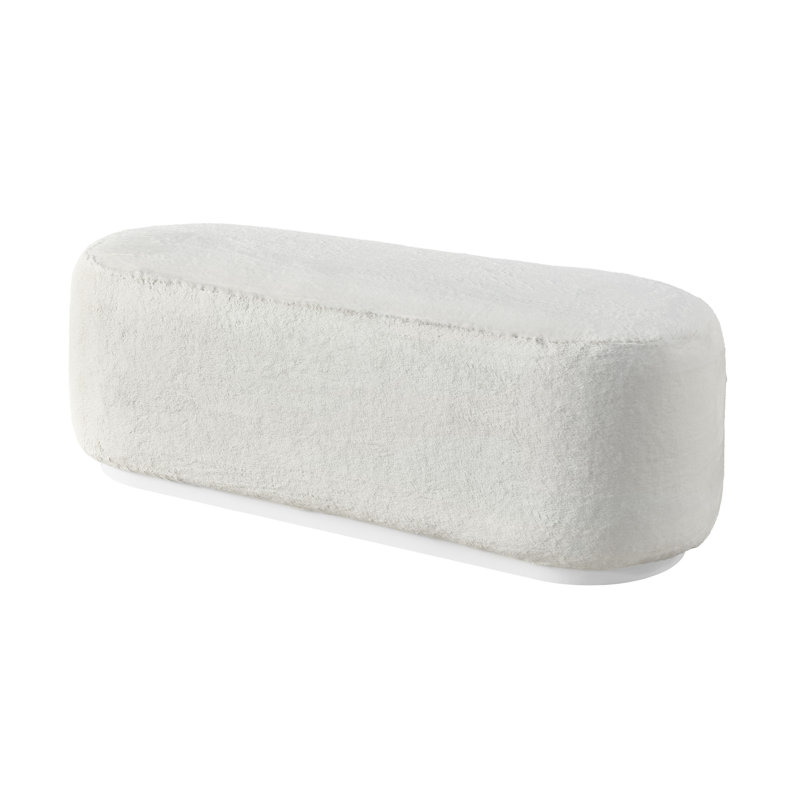Banc rembourré 54 po en tissu crème Bunny