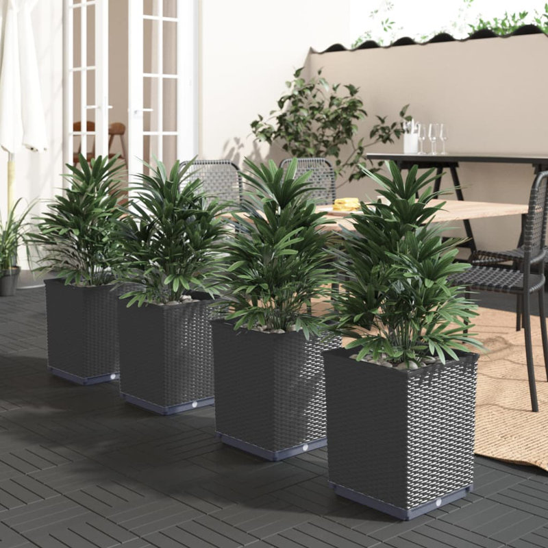 Jardinière surélevée en polypropylène 2 / 4x, Noir, 2