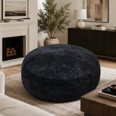 Pouf Starry Sky avec garniture en fausse fourrure Lurex et mousse à mémoire de forme