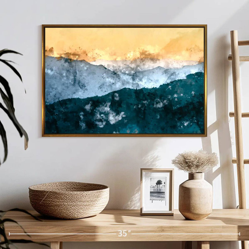 Montagne Chianna, 25 po x 17 po, Cadre flottant doré
