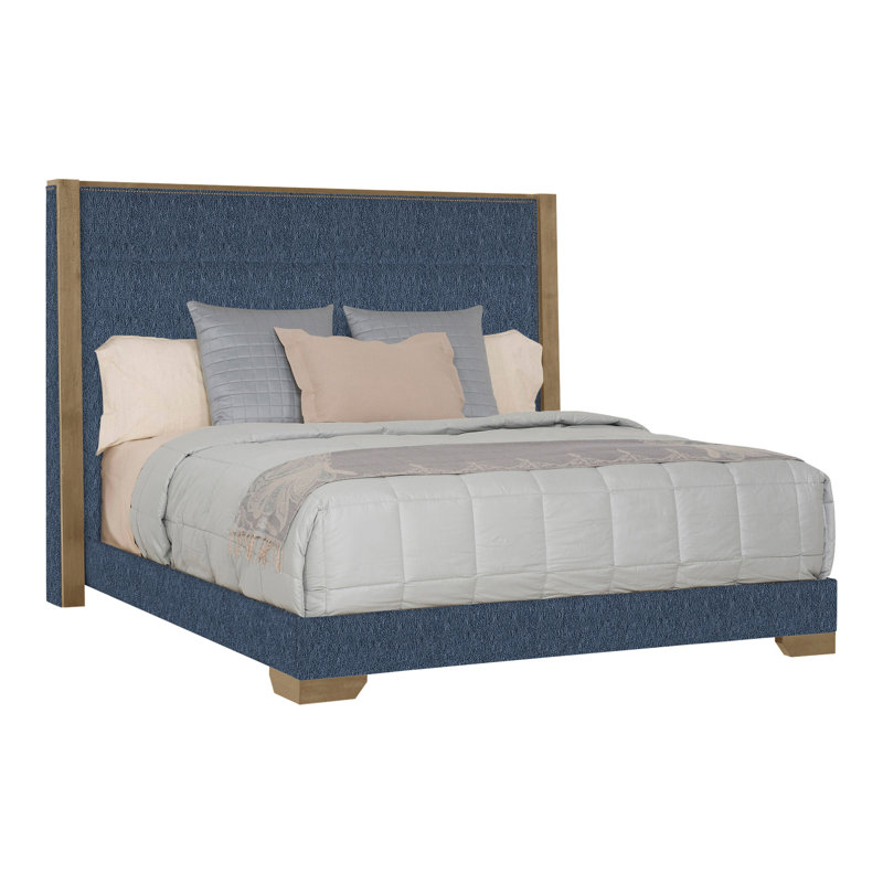 Thom Filicia Home Solid Wood Bed, Navada Blue, King, Hampton