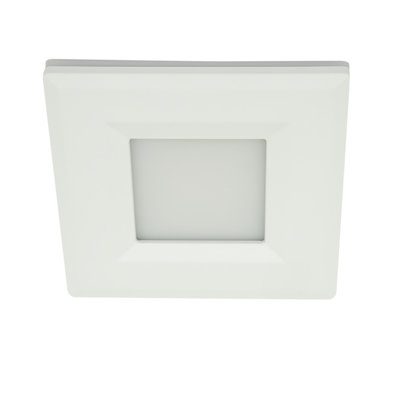 6 in. Square Canless Adjustable CCT LED Recessed Light with Night Light Feature & Black Trim Option