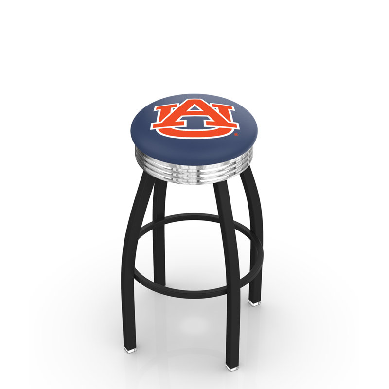 Tabouret de bar Logo Series, Tabouret de bar d'une hauteur de siège de 30 po, Chrome soudé solide, Université Auburn