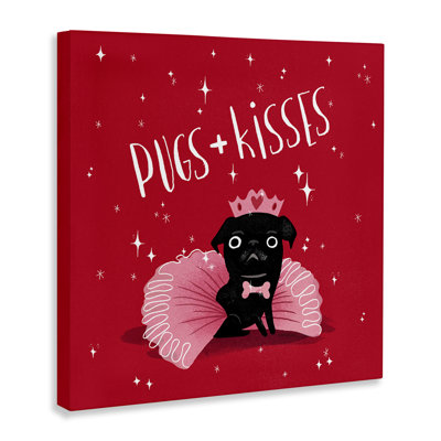 «Pugs & Kisses on Red» par Leeza Hernandez