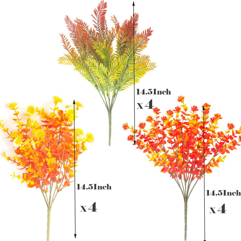 12 ensembles de fleurs d'automne artificielles résistantes aux rayons UV pour la maison de l'Action de grâce
