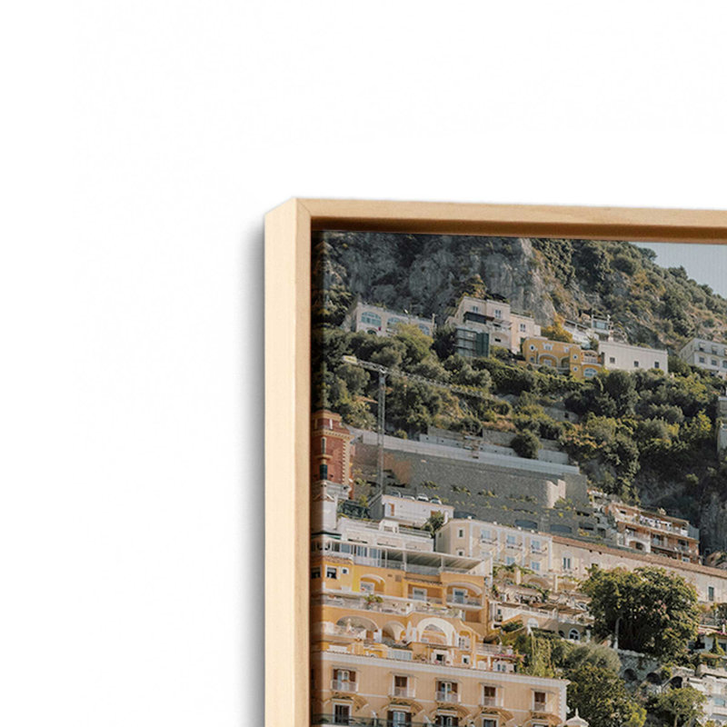 Impression sur toile Nautical Positano, Cadre américain en érable flottant, H 20,75 po x l 30,75 po x P 1,75 po, 1