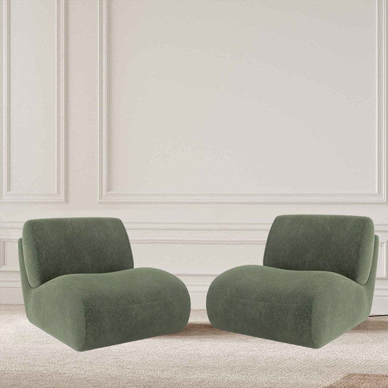 Nita Swivel 84.1 Cm Wide Swivel Lounge Chair, Green