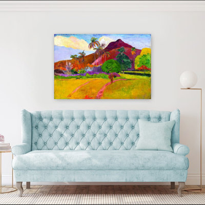 Tahitian Landscape Classic Colorful Serene Palm Landscape Summer Wall Art Print