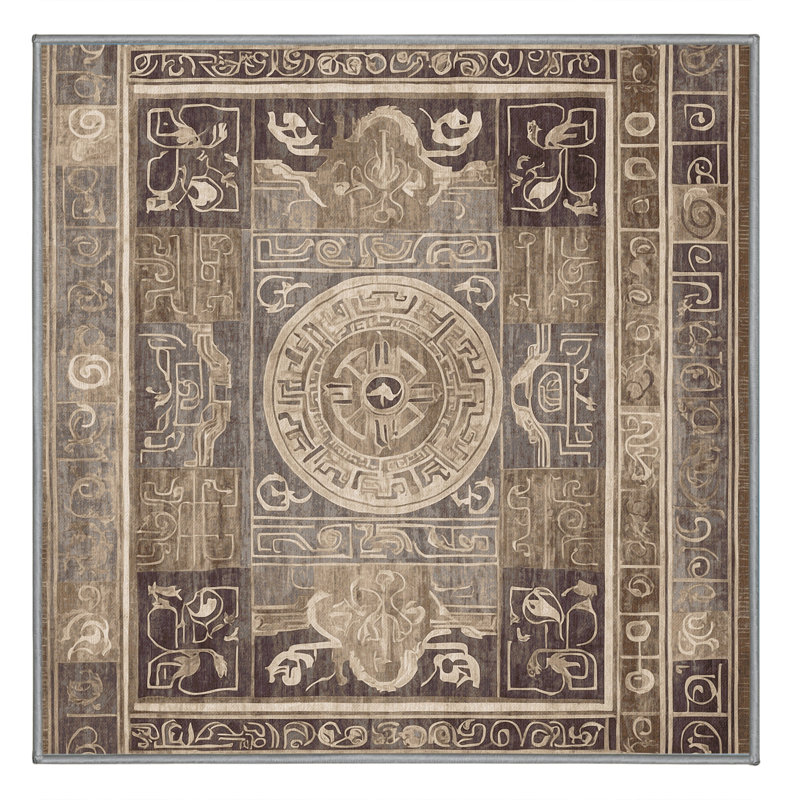 Aegean Rhythm Rug, Square 4'
