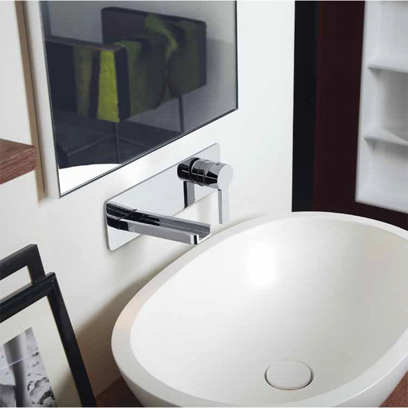 Capri Wall Mounted Bathroom Faucet, Chrome