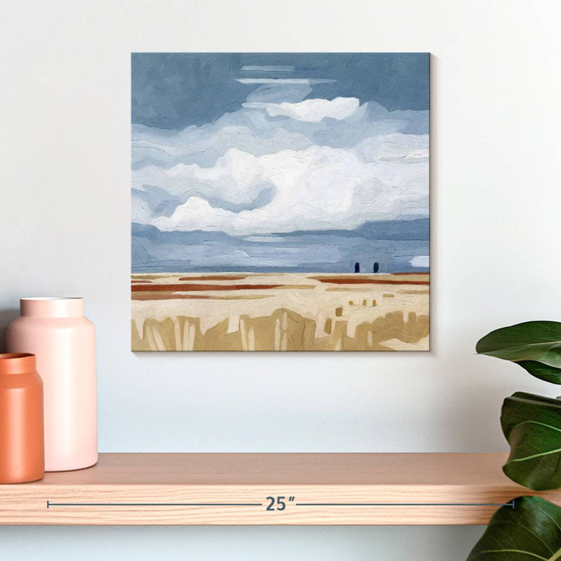 Paysage de prairie I, H 16 po x l 16 po
