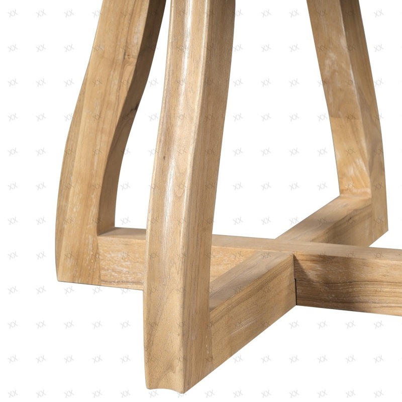 Table de salle à manger extensible Rustic Farmhouse 42 à 58 po | Bois naturel délavé, Bois naturel délavé