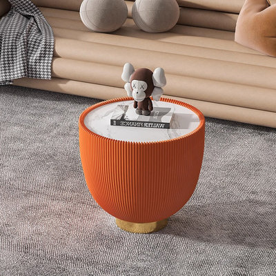 Table basse d'appoint moderne en cuir PU