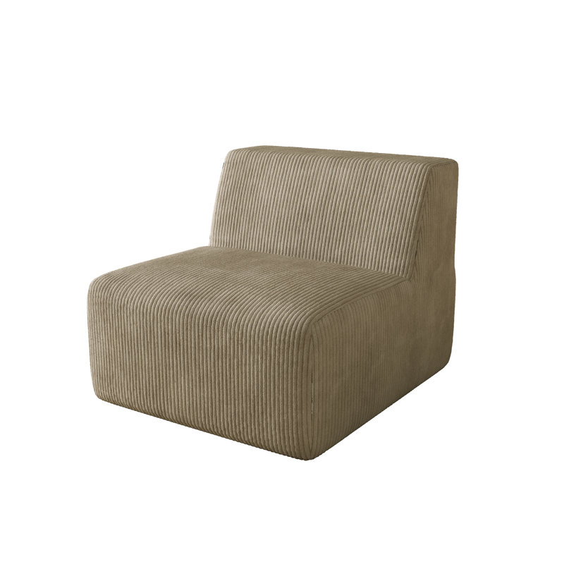 Berlare 87.9Cm Wide Armless Chair, Khaki