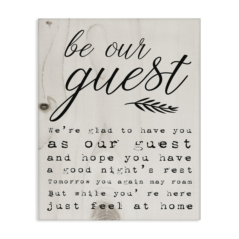 «Be Our Invité Poem Cursive», impression, H 40 po x l 30 po x P 1,5 po