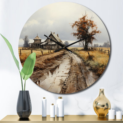 Horloge murale Barns Misty Morning