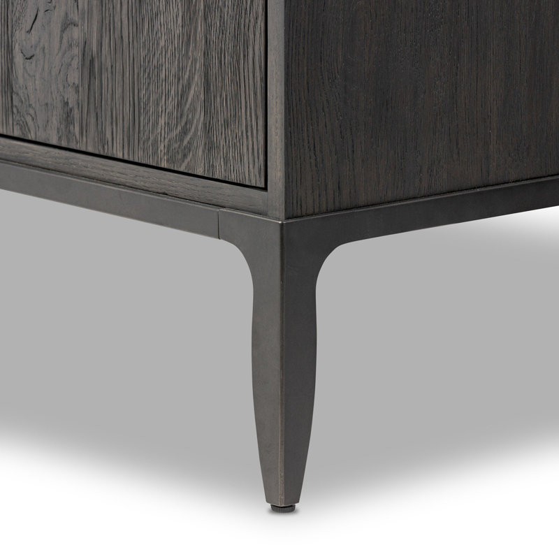 Alden Media Console-Worn Black Oak