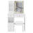 29.2" Small Size Left Drawer Desktop Vanity Table + Cushioned Stool, Large Sliding, Touch Control, Tri-Color Switching, Brightness Adjust LED Mirror, High Capacity Storage, Suitable For Small Space-1528128600