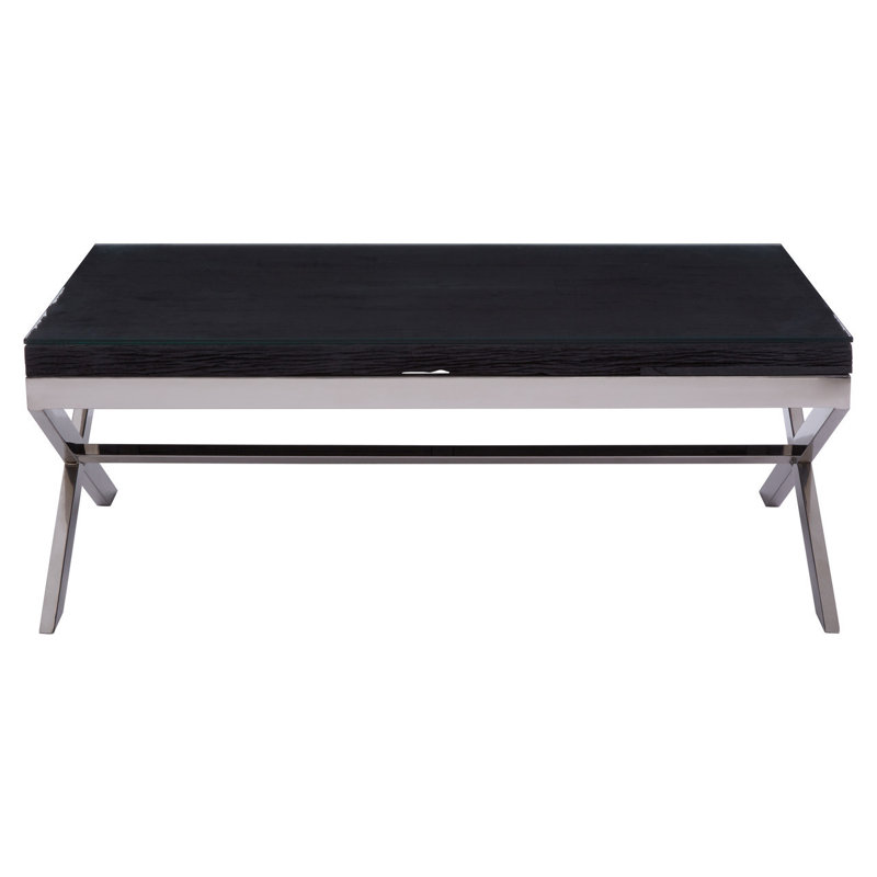 Thane Cross Legs Coffee Table, Black