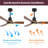 52 Inch Smart Ceiling Fan With LED 18W Triple Color Dimmable Memory Lighting 3 Walnut Finish Blades And DC Motor-1005470191-1005470185