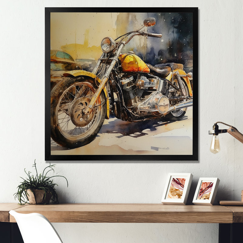 Motif de liberté sur deux roues Lanford, Cadre photo noir, H 16 po x l 16 po x P 1 po