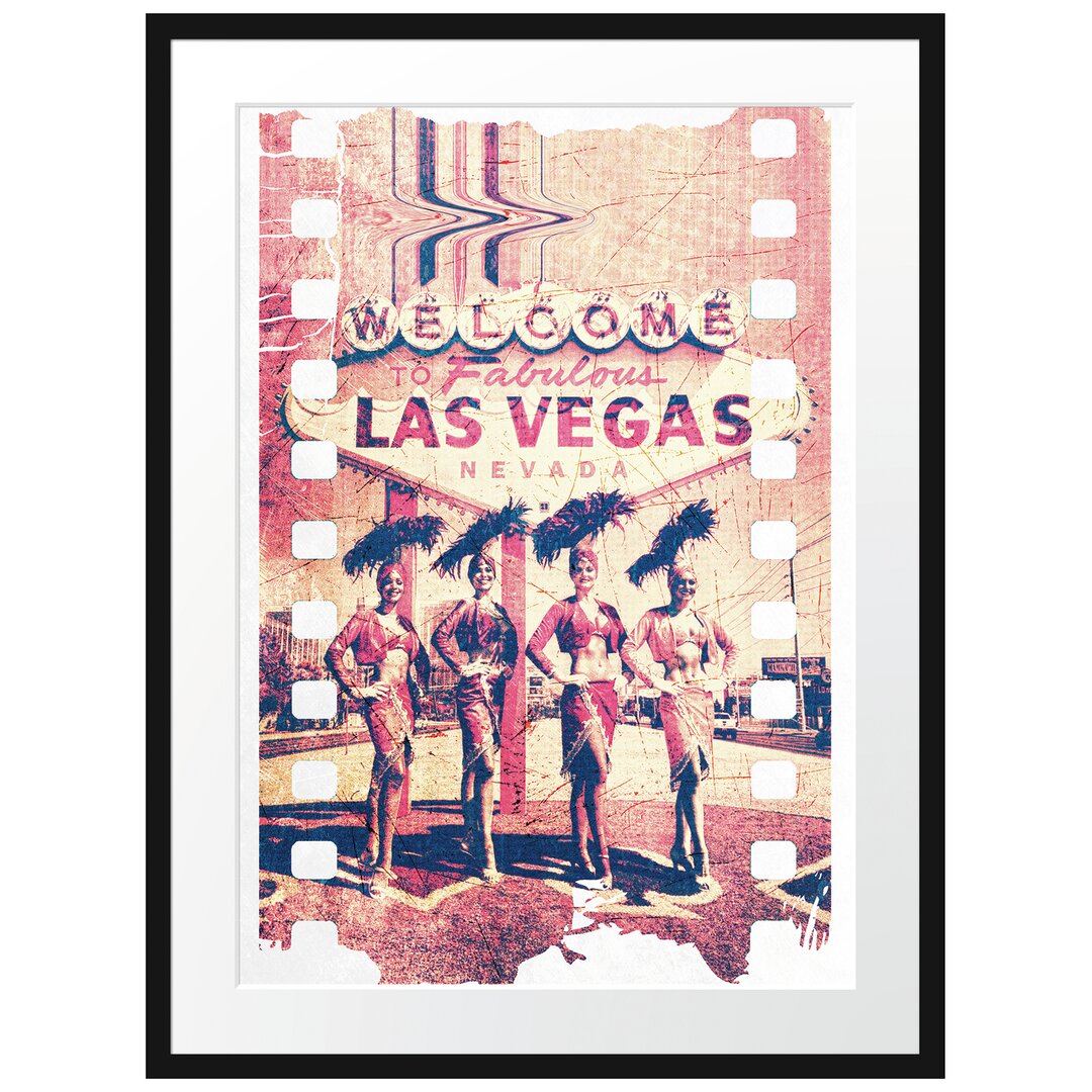 Gerahmtes Poster Fabulous Vegas White