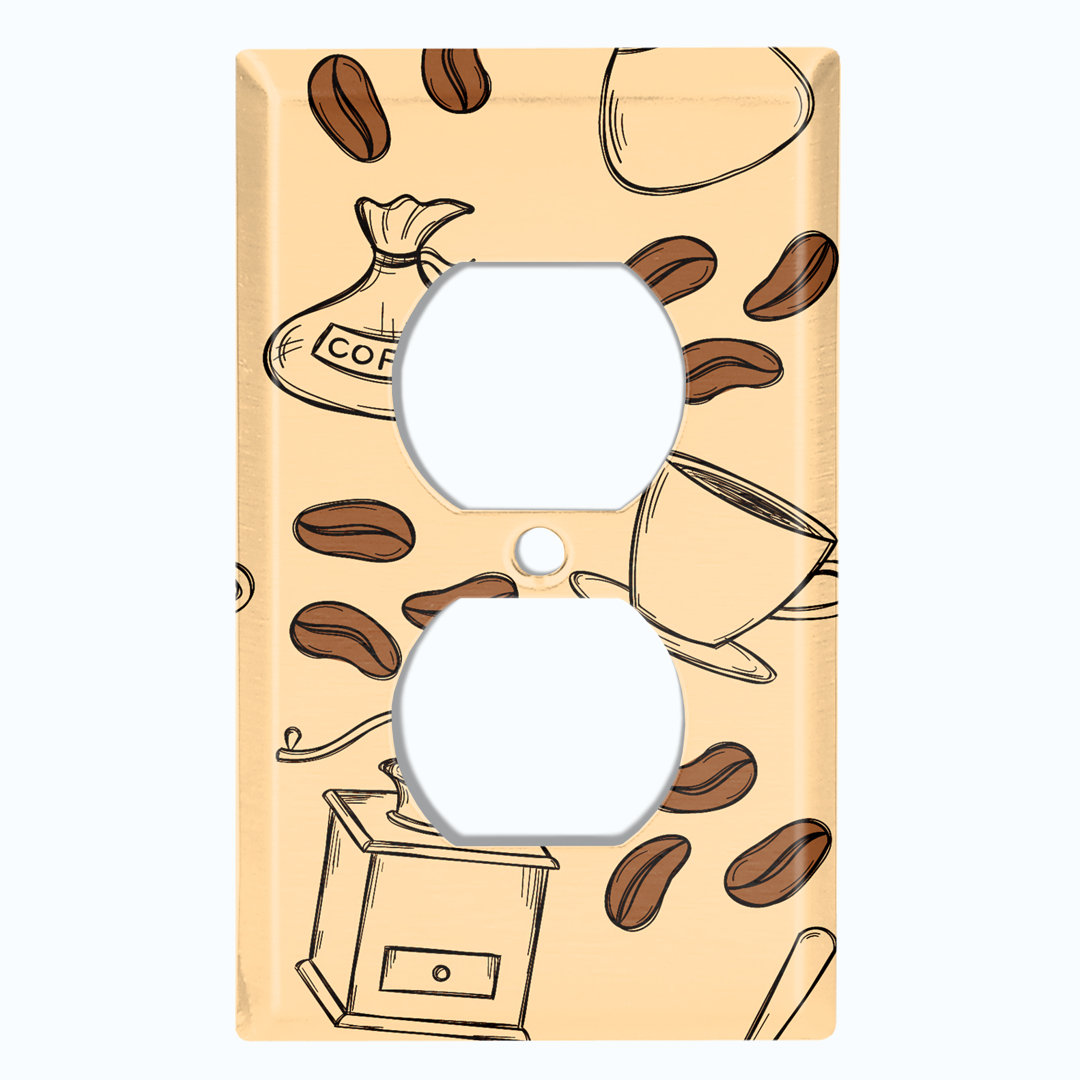 Patterned 1 - Gang Duplex Outlet Standard Wall Plate WorldAcc