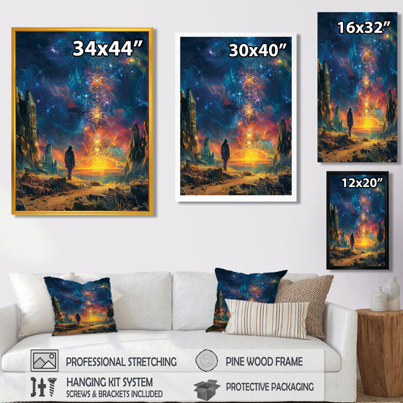 «Great Mystery Ocean Wanderer», impression d'art mural paysages de l'espace, H 20 po x l 12 po x P 1 po, Toile tendue