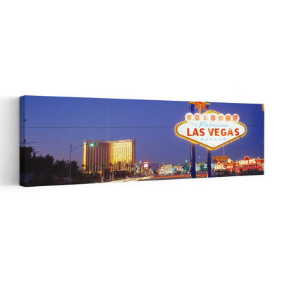 Las Vegas Sign Las Vegas Nevada USA 1 Piece Wrapped Canvas Panoramic Wall Art