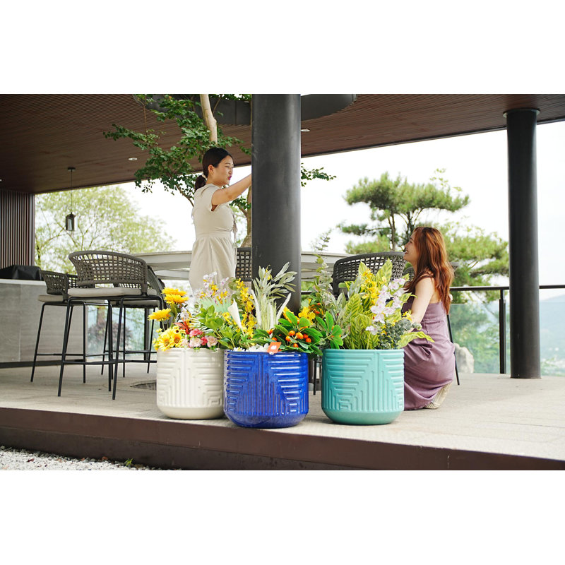 High-quality ceramic flower pots, Milk White