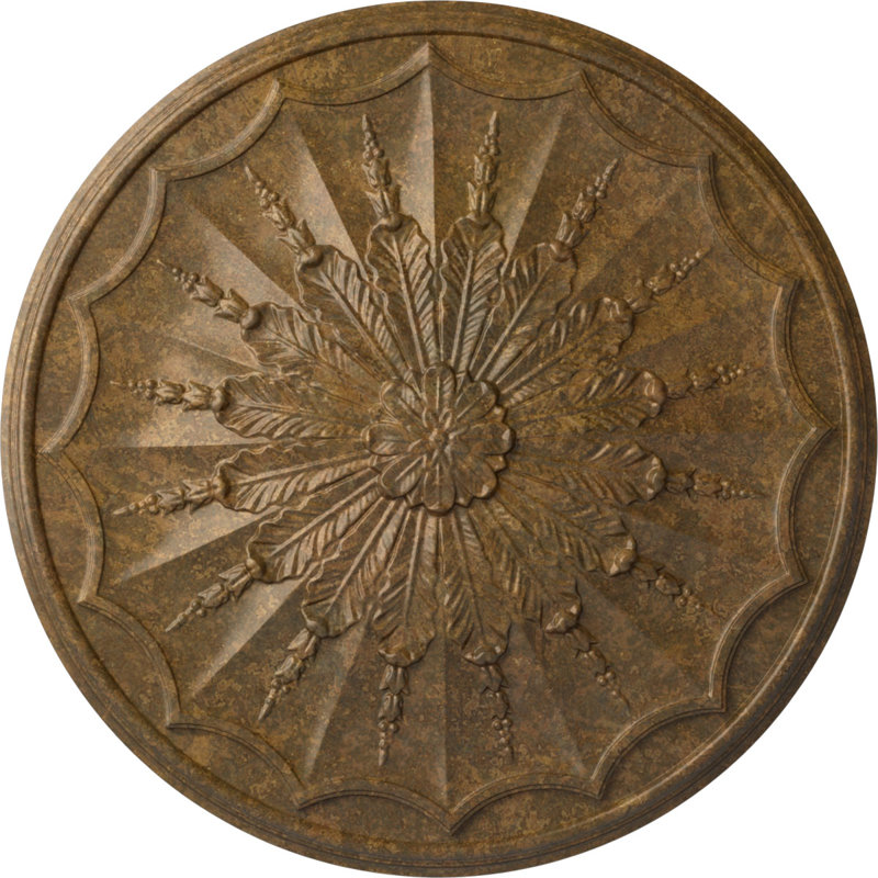 Médaillon de plafond 27 po x 27 1/8 po x P 2 5/8 po, Bronze huilé