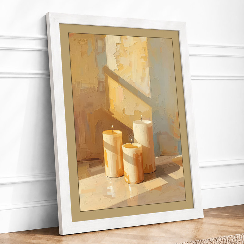 Boxes In Golden Light Minimalist - Print, A1 - 84.1 x 59.4 cm, White