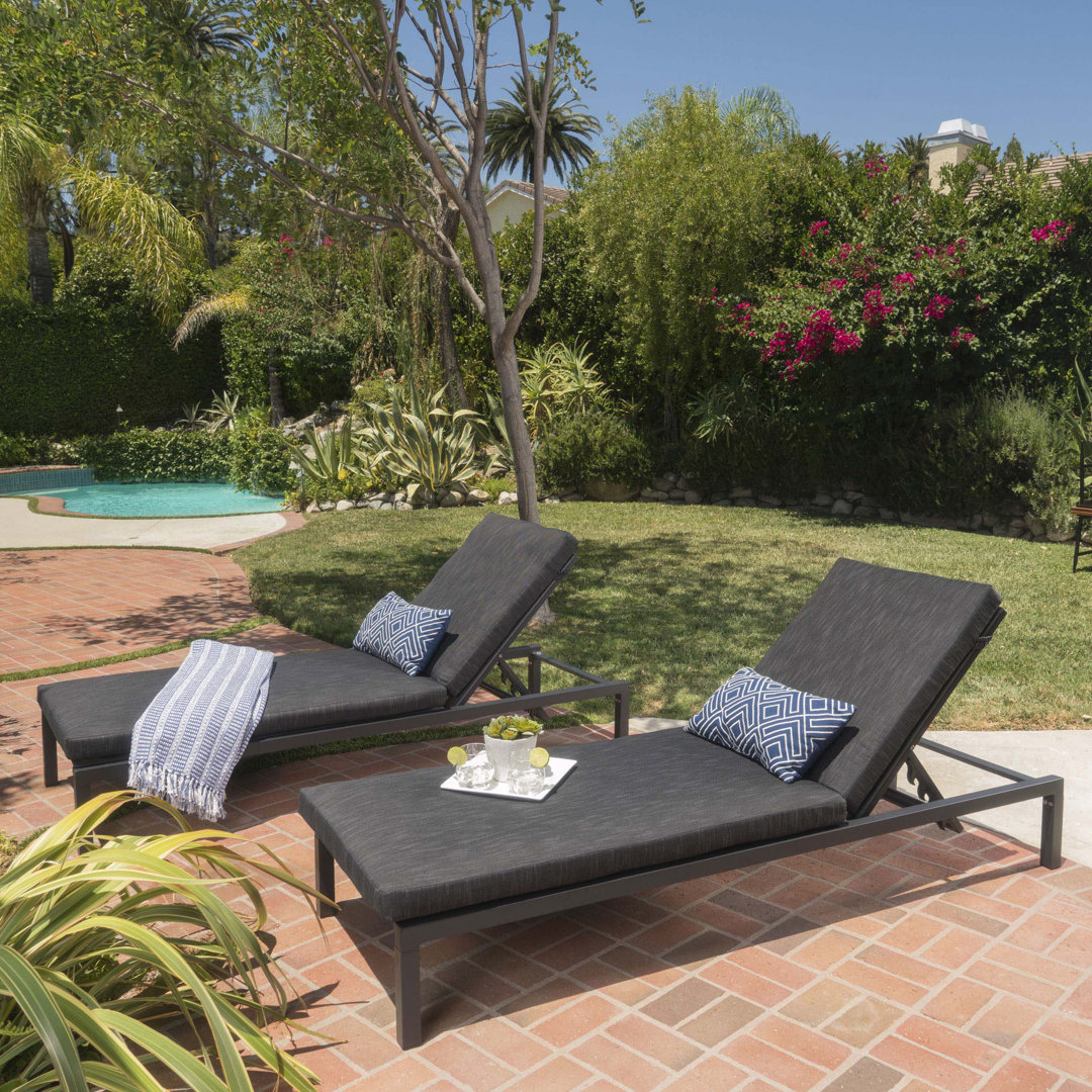Altje Outdoor Metal Chaise Lounge Set , Cushion Included (Set of 2) Wade Logan®