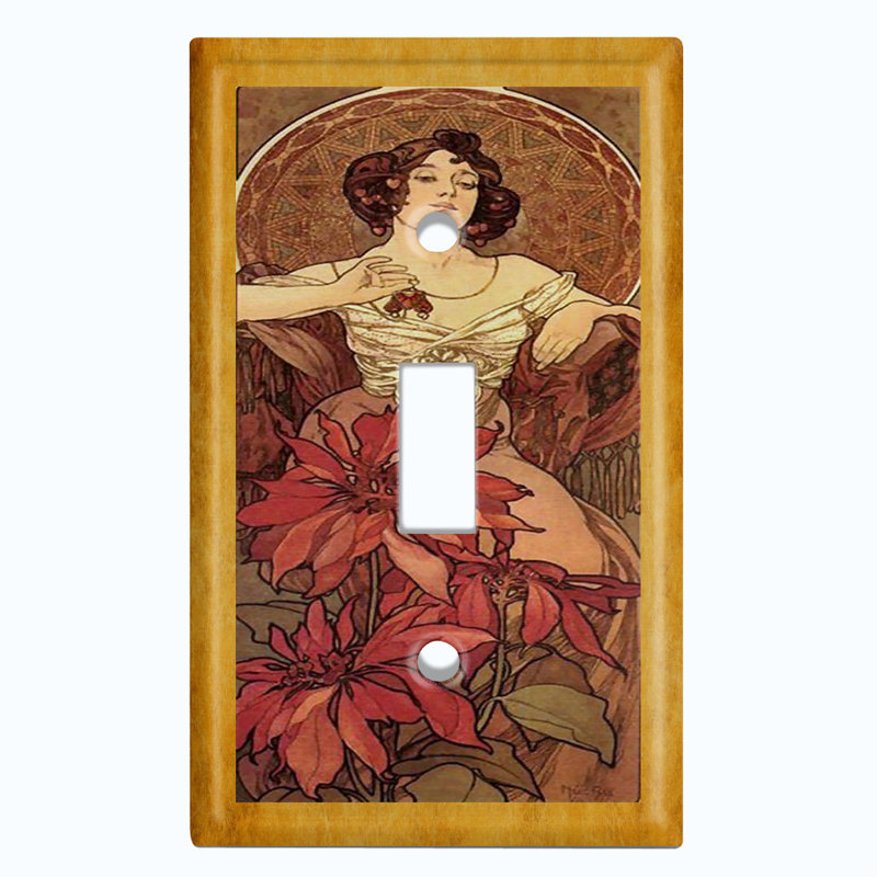 Plaque murale d'interrupteur à bascule Beautiful Art Nouveau Angels