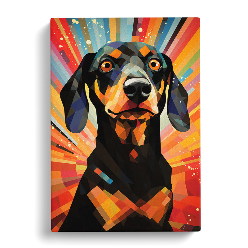 Dachshund Constructivism - Print, 60cm H x 40cm W x 3cm D