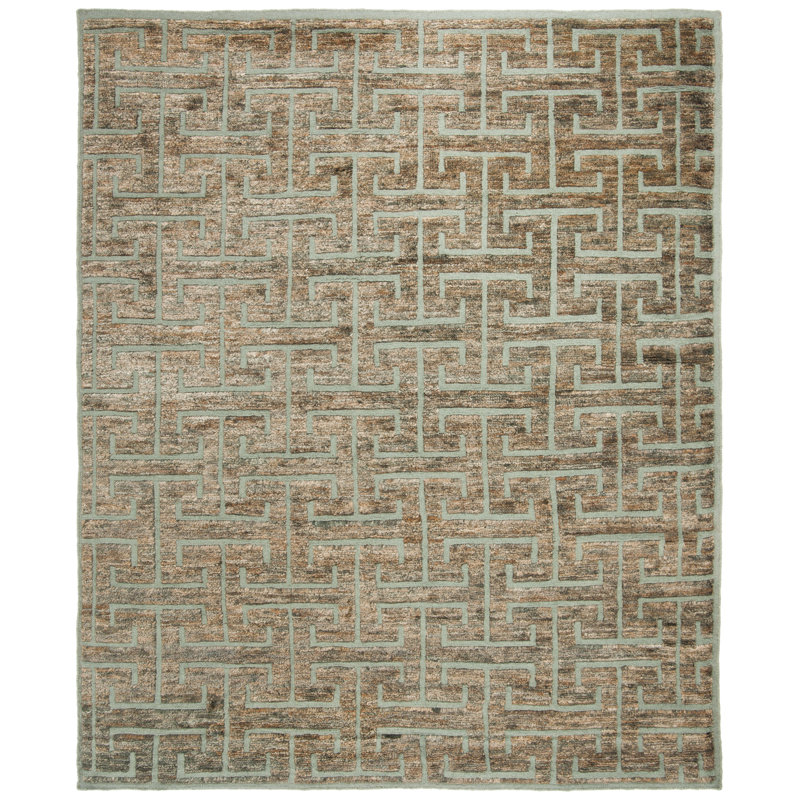 Tapis gris en laine / chanvre Bruce, Rectangle 5 pi x 8 pi