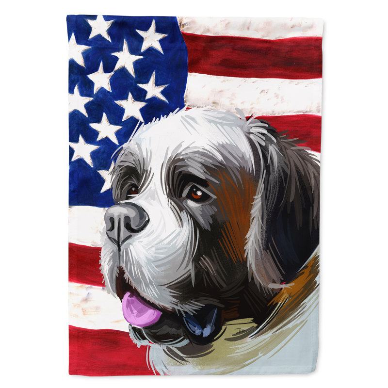 Polyester à 2 côtés 28 x 40 po drapeau maison, Saint-Bernard