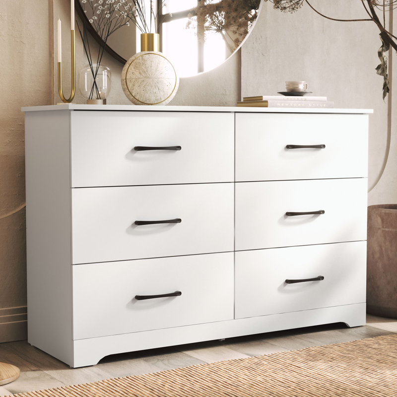 Arkia 47" W 6-Drawer Dresser, White