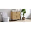 Meuble-lavabo de 30 po avec lavabo en céramique, tiroirs d'extension, glissières de tiroir encastrées à fermeture en douceur, conception cannelée, esthétique naturelle - option d'espace pour un meuble-lavabo à capacité de rangement optimale, intégré