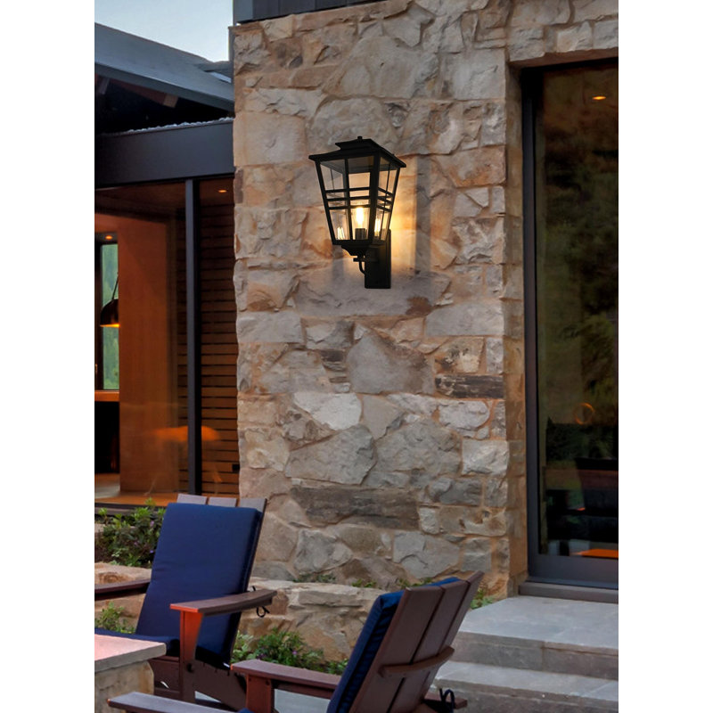 Macon Outdoor Wall sconce in Black, 24" H x 12" W x 14" D