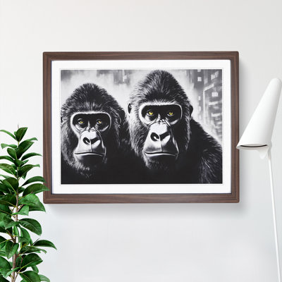 XH1022-9013X The Two Gorillas 1 Piece Single Picture Frame Wall Art